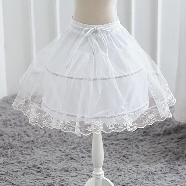 Jupons accessoires de mariée de mariage petites filles crinoline blanc long fleur fille robe formelle ci-dessous