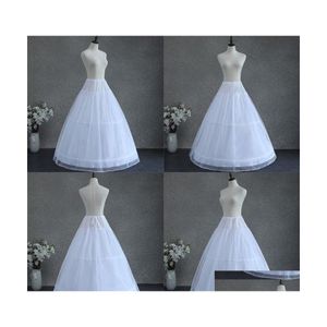 Jupons Femmes Jupon De Mariage Blanc 3 Cerceaux Double Couche Crinolines De Mariée Avec Tle Filet Jupon Jupons Pour Robe De Bal Dhb3C