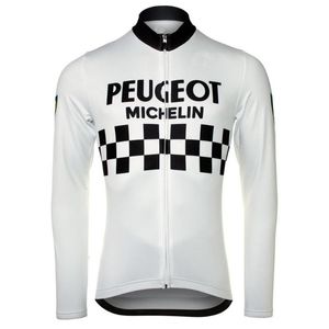 PEUGEOT 2 COULEURS Rétro Hommes Hiver Polaire Thermique Maillots De Cyclisme À Manches Longues Racing Vélo Vêtements Maillot Ropa Ciclismo