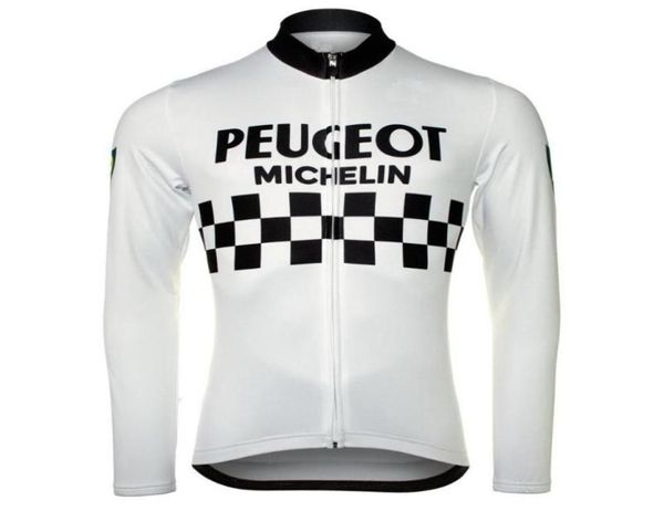 PEUGEOT 2 COULEURS Rétro Hommes Hiver Polaire Thermique Maillots De Cyclisme À Manches Longues Course Vélo Vêtements Maillot Ropa Ciclismo2019608