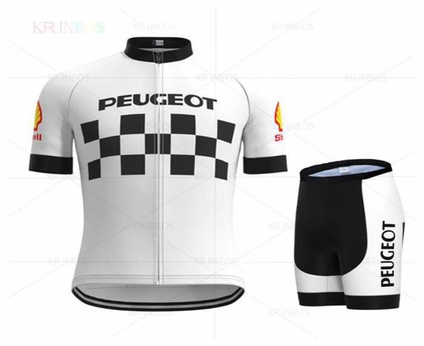 Jersey de cyclisme professionnel de la Peugeot Men039s Summer Souffle Spirable Maillots à manches courtes et les ensembles de vêtements de cyclisme 1 couleurs4176120