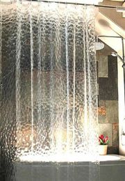 Rideau de douche de salle de bain PEVA imperméable 3 couleurs rideau de salle de bain Transparent rideaux de douche 3D de haute qualité 306M1535599