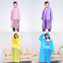 PEVA Regenjas Non Disposable Matte Rainwear Volwassen Kinderen Huishoudelijke Waterdichte Regenjas Draagbare Travel Camping Hooded Rainwear