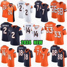 Peyton Manning 2 Patrick Surtain II Jersey de football Javonte Williams John Elway Courtland Sutton Marvin Mims Jr Riley Moss Alex Singleton Quinn Meinerz Zach