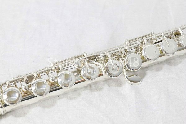Flûte en Cupronickel E, 16 touches, trous fermés, avec clé E, Instrument de musique plaqué argent de haute qualité, PF-525