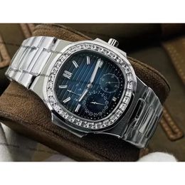 PFF Herenhorloges 5724-010 40 mm diameter 904L fijn staal verguld horizontaal reliëf ontwerp buitenring inleg baksteen luxe horloge