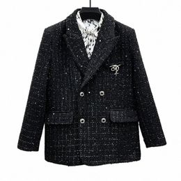 pfhq décoratif double boutonnage costume manteau marée coréenne de haute qualité avant-garde couleur unie délicatesse blazers automne 21Z2983 O9Xa #