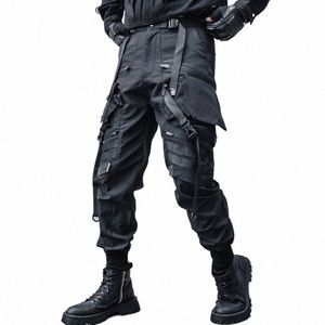 Pfnw Fi Cargo Pants Multi Ribb Pocket Empalmado Darkwear Streetwear Joggers Pantalones de chándal de marea para hombres Pantalones tácticos 12P1221 R3rL #