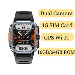 PGD 5G 4G Net Smartwatch GPS WiFi HD Dual Camera Android System 16G / 64G Mémoire rapide Internet Access Sim Carte Smartwatch Men