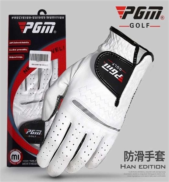 PGM 1 PPCS Guantes de golf para hombres de piel de oveja macho blanca Slip Rresistant de cuero Nombre de la mano derecha 21112411662226