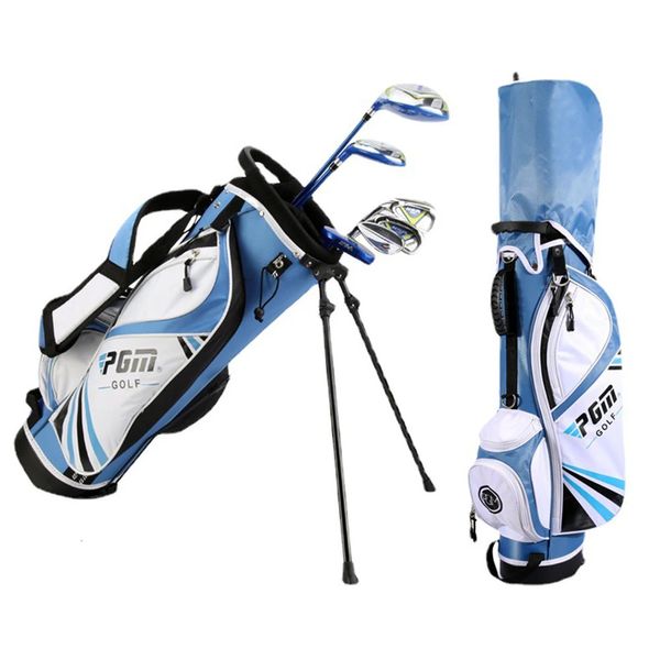 PGM Clubs de golf pour enfants débutants ensemble main gauche avec sac couvre-chef cadeau enfants JRTG006 fers légers Putter Swing 95-155 cm 240326