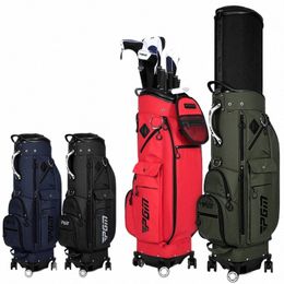 Sac de golf PGM unisexe Hard Shell Expansi Bag quatre roues plat Push étanche Club inversé QB152 v0YR #