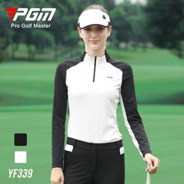 PGM Golf Vêtements Femmes à manches longues Tshirt Spring Automne Sports Polo Casual Femmes High Elastic Warm Tops YF339 240416