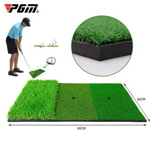 Tapis de frappe de golf PGM 3 herbes avec trou de tee en caoutchouc Aides à l'entraînement de golf Intérieur Extérieur Tri-Turf Golf Frapper Tapis de golfeur d'herbe 240108