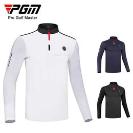 Camiseta masculina de manga longa de golfe PGM primavera/verão protetor solar de seda gelo esportes top gola com zíper camisas de golfe masculinas YF589