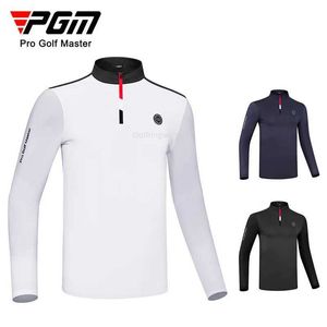 PGM hommes Golf à manches longues T-shirt printemps/été glace soie crème solaire haut de sport col zippé chemises de Golf hommes YF589