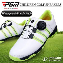 PGM adolescents chaussures de Golf imperméables enfants respirant Golf sport baskets garçons boucle rotative formateur anti-dérapant pointes chaussures