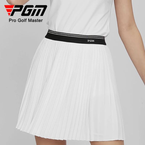 Falda de Golf para mujer PGM, falda deportiva de verano de secado rápido, cinturón elástico, Falda plisada de diamante brillante QZ088 240219