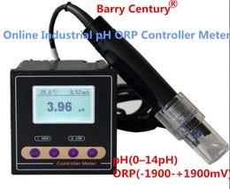 PH-110 Contrôleur industriel en ligne PH ORP Testeur de compteur Moniteur PH (0-14 PH) ORP (-1900-+ 1900 MV)