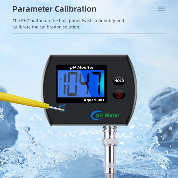 PH-990 Testeur d'eau de pH numérique PH-990 Testeur de moniteur de qualité de l'eau en ligne multi-paramètres pour l'acide aquarium avec bouchon EU