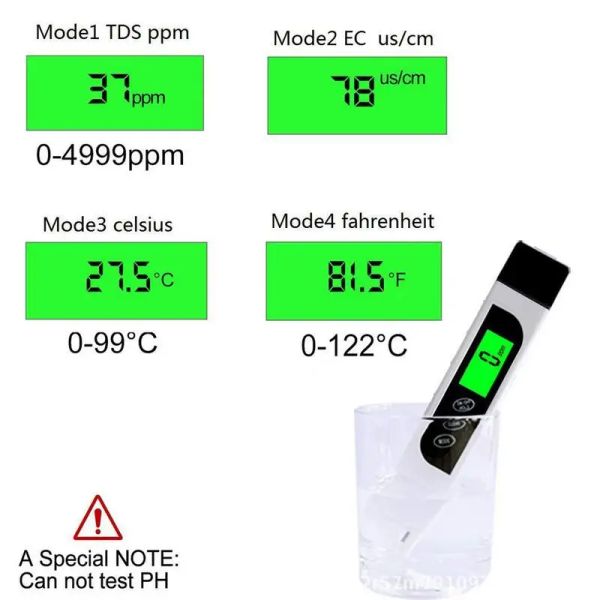 Medidor de acidez de pH 0.1 Temperador de pH portátil de pH digital altamente preciso Medidor de pH para piscina de acuarios estanques de bañera de hidromasaje