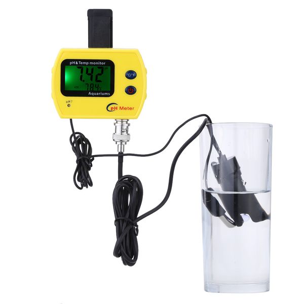 PH mètre testeur d'eau numérique acidimètre avec sondes de capteur de température thermomètre PH prise US EU pour Test d'eau de piscine d'aquarium