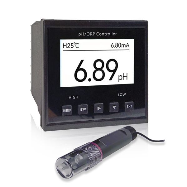 Medidor de pH Medidor de pH Controlador de sensor de pH en línea Electrodo detector de prueba Sonda ORP industrial