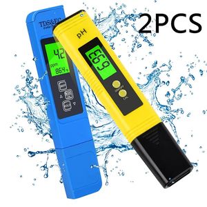 PH-meters 2 stuks TDS-meter digitale watertester Digitale 0,0-14,0 PH-metertester 0-9990ppm TDS EC LCD-waterzuiverheid PPM Aquariumfilter 231017