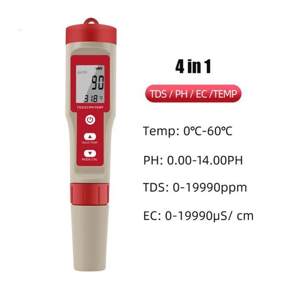 PH Mètres 4 en 1 PH Mètre PHTDSECTemperature Meter Digital Water Quality Monitor Tester pour Piscines Eau Potable Aquariums 230728