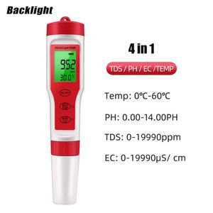 PH Meters 4 In 1 PH TDS EC Temperature Meter Tester PH Pocket Water Quality Testing for Drinking Water Hydroponic Aquariums 50%off 230721