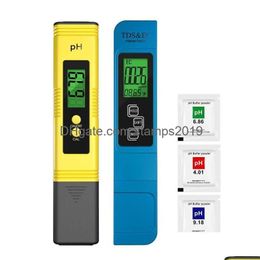 Ph Meter Digitale Tds Ec Meter Set 0.0014.00 Waterkwaliteit Zuiverheid Monitor Test Pen Led Display Temperatuur Tester Voor Aquarium zwembad Dhpd6