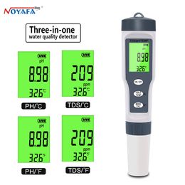 PH mètres NOYAFAEZ-9901 PH mètre de haute qualité 3 en 1 TDS/Temp testeur de qualité de l'eau stylo détecteur de conductivité moniteur outil de mesure de pureté 230826