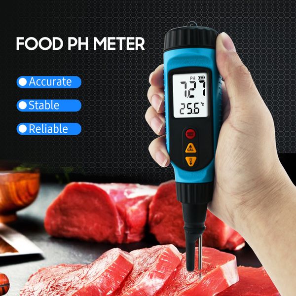 PH Mètres PH818M PH-mètre pour la transformation des aliments 2 en 1 testeur de PH alimentaire Solution mètre de température rétroéclairage LCD sonde de mesure de PH numérique 230809