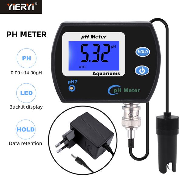 Medidores de PH Medidor de pH preciso profesional para acuario Monitor de calidad del agua multiparámetro Monitor de pH en línea Acidómetro Enchufe de EE. UU. / UE 230721