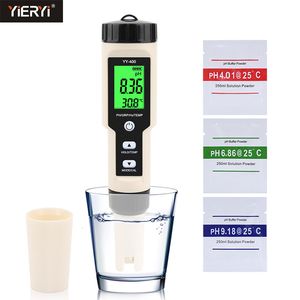 Medidores de PH yieryi 4 en 1 H2/PH/ORP/TEMP Meter Digital Water Quality Monitor Tester para piscinas Agua potable Acuarios 230721