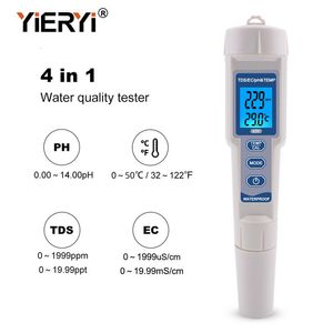 PH-meters yieryi 4 in 1 TDS PH-meter PH/TDS/EC/temperatuurmeter Digitale waterkwaliteitsmonitor Tester voor zwembaden Drinkwateraquaria 230710