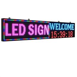 PH10 mm 77x14 inch WiFi Indoor LED-bord Programmeerbaar LED-bord Full Color Scrolling Led-display met hoge helderheid