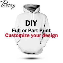 Phantasy Wholesale DIY Sweats à capuche personnalisées Unisexe 3D Sublimation Imprime Sweat Streetwear Drop Clothing 220704