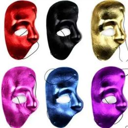 Phantom Mask Face of Half Left the Night Opera Men Mujeres Máscaras Masquerada Fiesta de pelota enmascarada Mascaras Halloween Suministros festivos 828 S ed S