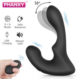 Phanxy Remote contrôle masculin masculin masculin masseur de la prostate pour hommes tail anal plug sex toys silicone toy jouet gay couples 240312