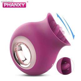 PHANXY Rose Toy Vibrator voor Vrouwen 2 in 1 Tong Likken Tepel Clitoris Stimulator met 9 Modi voor Snel Orgasme Adult Sex Toys L230518