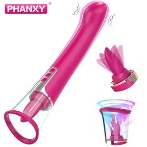 Phanxy vibrateur de léchage de langue douce pour femmes stimulateur clitoridien de point g succion vaginale pipe orgasme masturbateur adulte