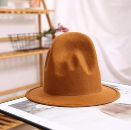 Pharrell chapeau ressentie Fedora Hat pour femme chapeau HAPS BLACK TOP HAT MALON 100% lia Wool Cap 2010287497540