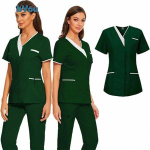 phcist Tandarts Veterinaire Verpleegkundige Nieuwe Tops Fi Slanke Schoonheid Sal Scrub Kleding Spa Uniform Pet Lab Blouse Medische Uniform k88d #