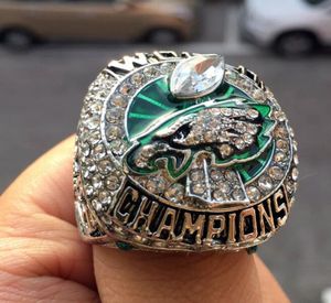 Philadelphia 2018 EAGLE S American Football Team Champions Championship Ring con caja de madera Sport Souvenir Fan Men Gift Whole7742975