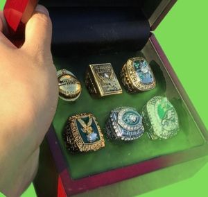 Philadelphie 6pcs Eagle American Football M S Ship Ring Ensemble avec Box Box Souvenir Men Fan Gift 20192789435