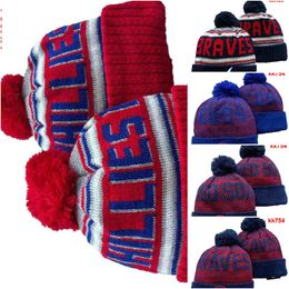 Philadelphia Beanie NY Noord -Amerikaans honkbalteam Side Patch Winter Wool Sport Gebreide hoed Skull Caps A1