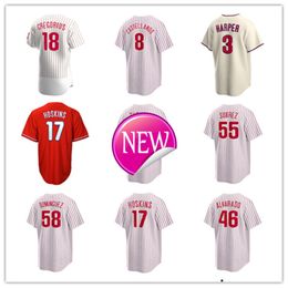 Filadelfia Filis personalizadas Jerseys de béisbol JT Realmuto 21 Garrett Stubbs 28 Alec Bohm 3 Harper 9 Whit Merrifield 33 Edmundo Sosa 5 Bryson Stott