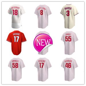 Philadelphie Custom Phillies Baseball Jerseys Jose Alvarado 75 Connor Brogdon 58 Seranthony Dominguez 23 Jeff Hoffman 43 Yunior Marte 57 Nick Nelson 27 Aaron Nola