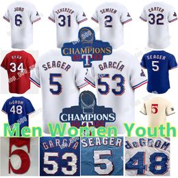 2024 Aangepaste gouden trui Adolis Garcia Corey Seager Evan Carter Max Scherzer Josh Jung Marcus Semien Nathan Eovaldi Jacob deGrom Jankowski Wyatt Langford grijs